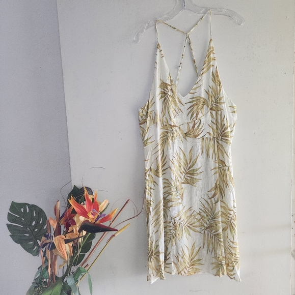 Rip Curl Montego Palm Tropical Print Spring Summer XL Dress Spaghetti Straps EUC - Picture 12 of 13